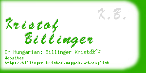 kristof billinger business card